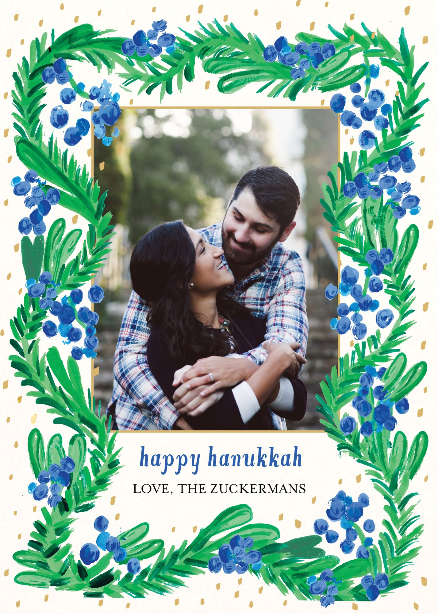 Blue Berries Holiday Photo Card