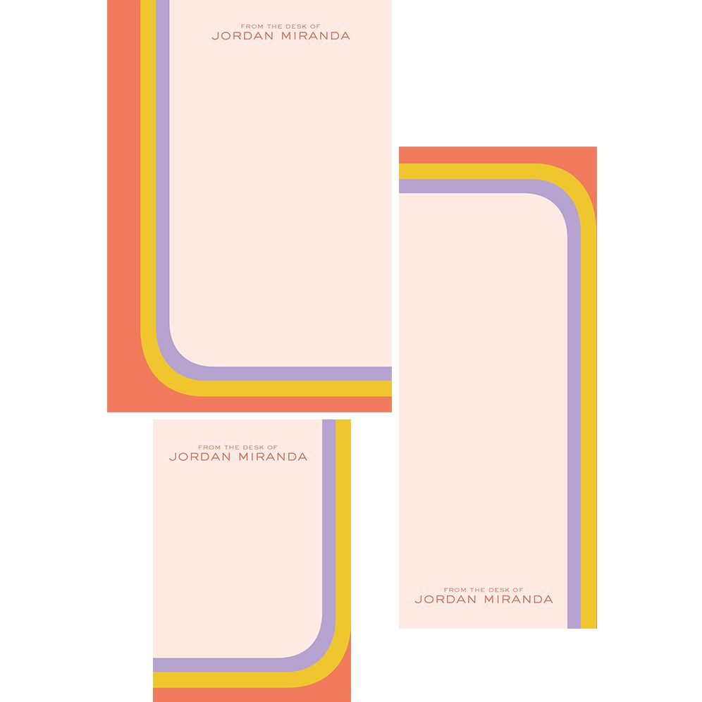 Retro Curves Mixed Personalized Notepads