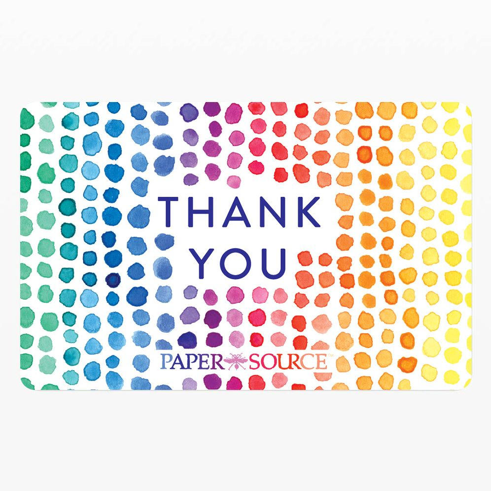 Rainbow Thank You Physical Gift Card