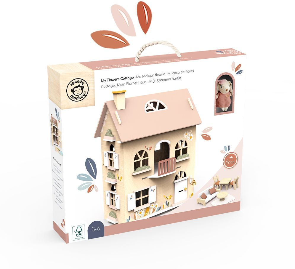 Wooden Dollhouse Cottage
