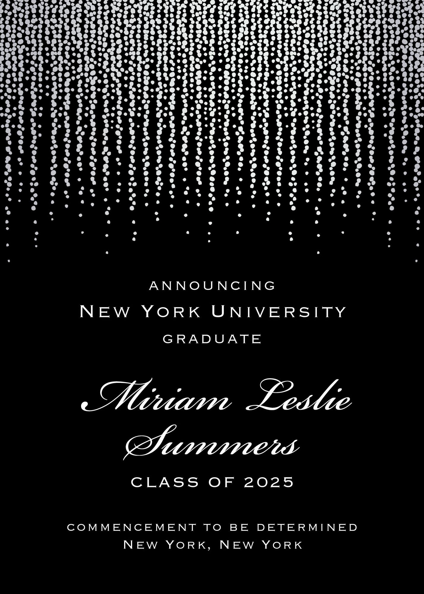 Foil Chandelier Graduation Announcement