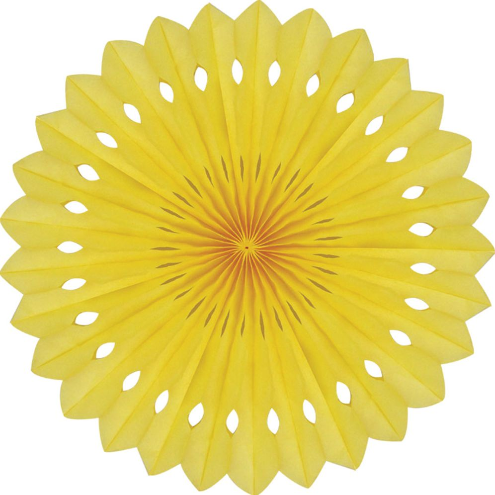 Detailed fan, 30cm, Yellow