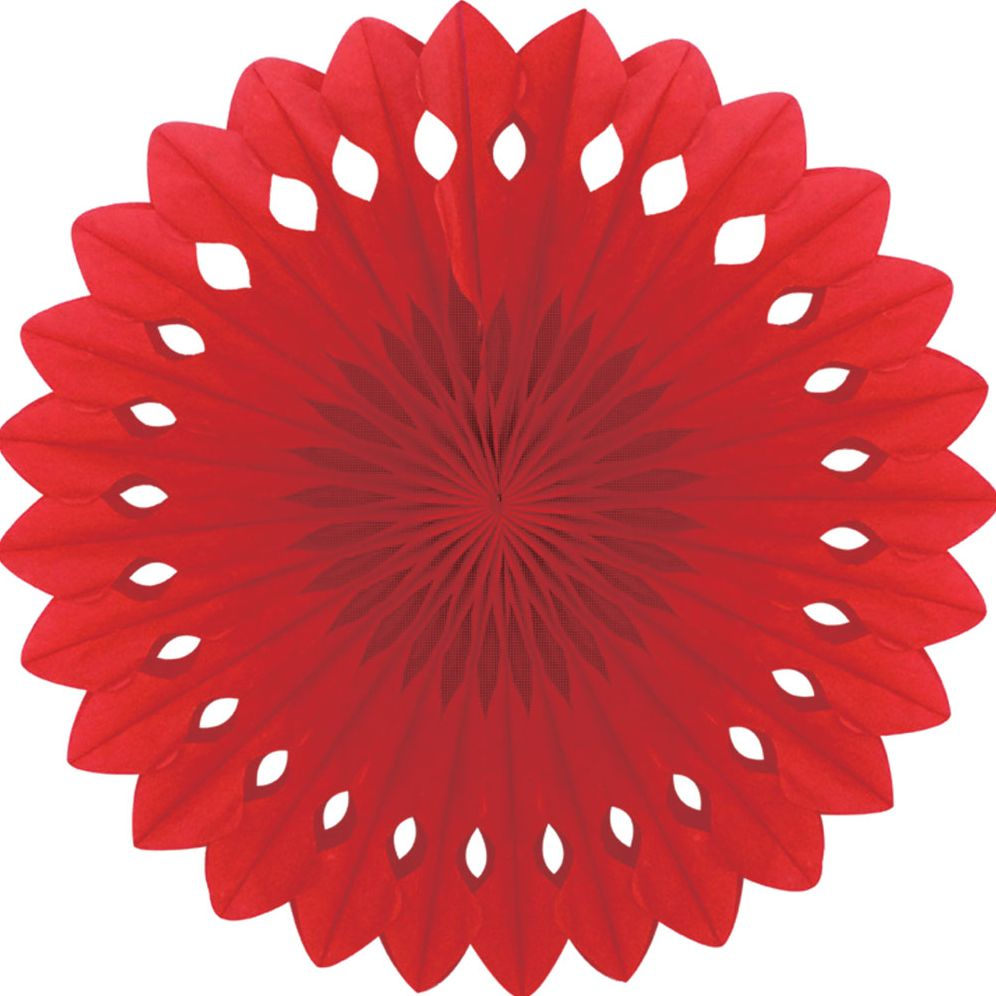 Detailed fan, 30cm, Red