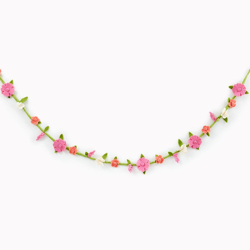 Daisy Floral Felt Garland 6ft