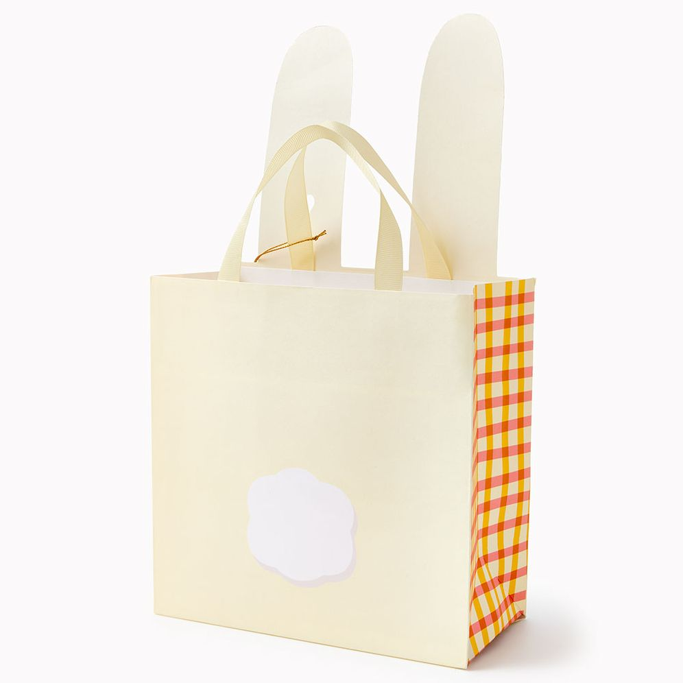 Gingham Bunny Medium Die-Cut Gift Bag