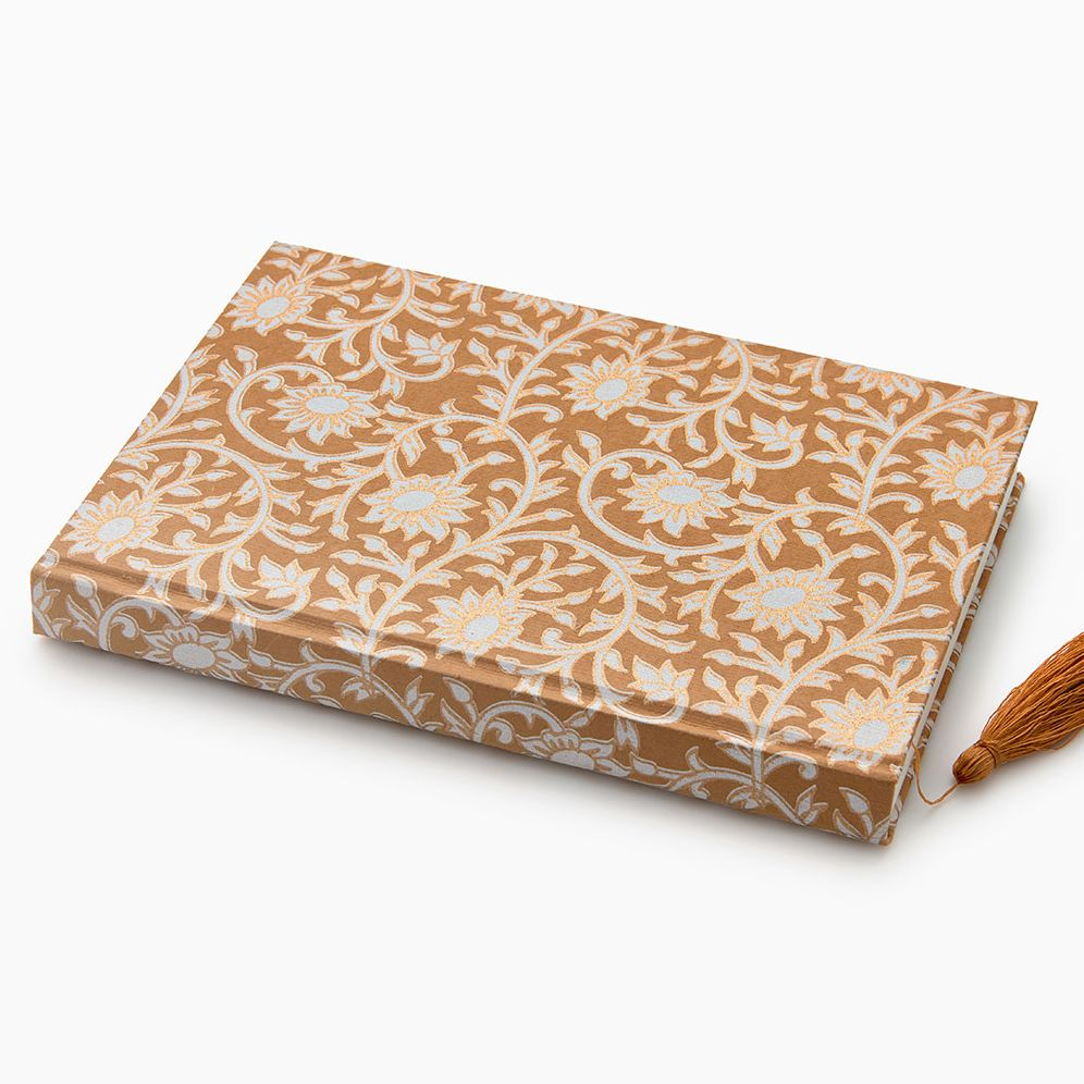 Gold Floral Hardcover Notebook
