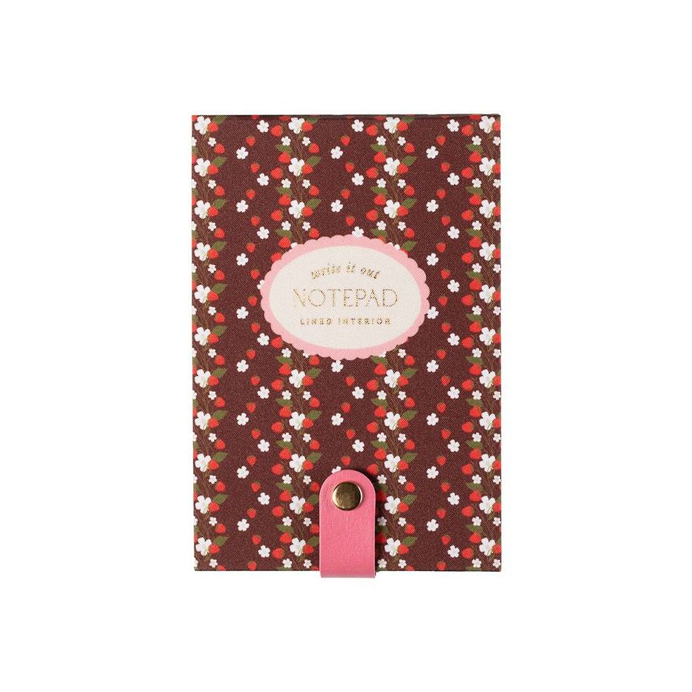 Strawberry Fields Book Cloth Notepad w Snap Closure - Exclusive