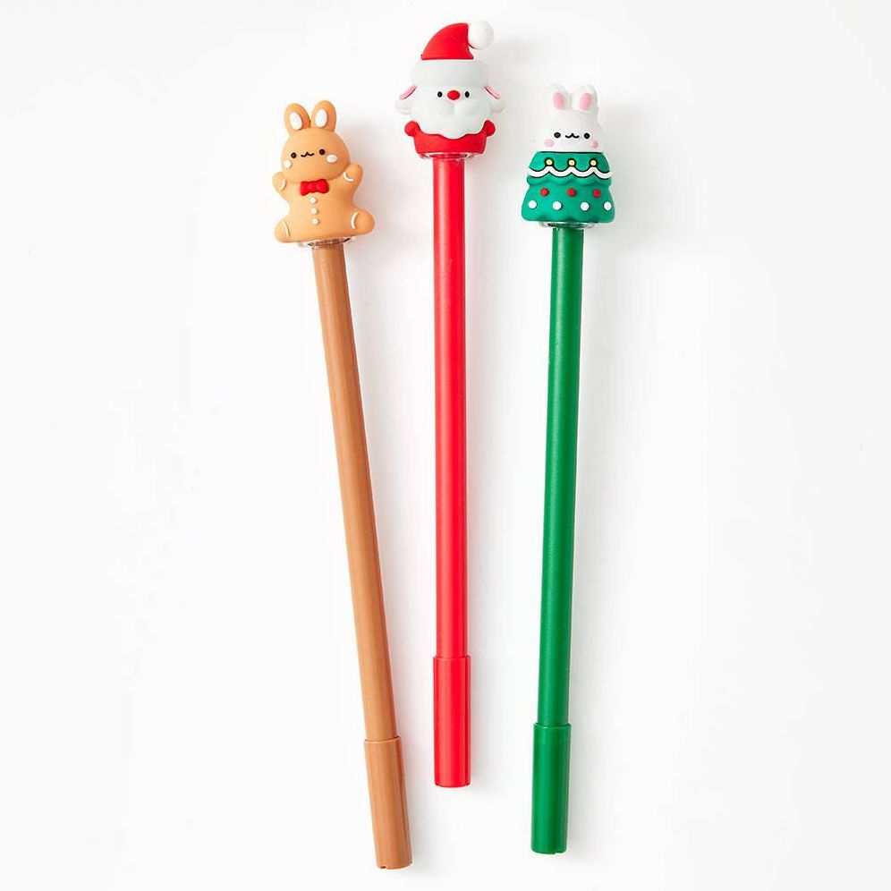 Holiday Bunny Gel Pens, 3 assorted styles
