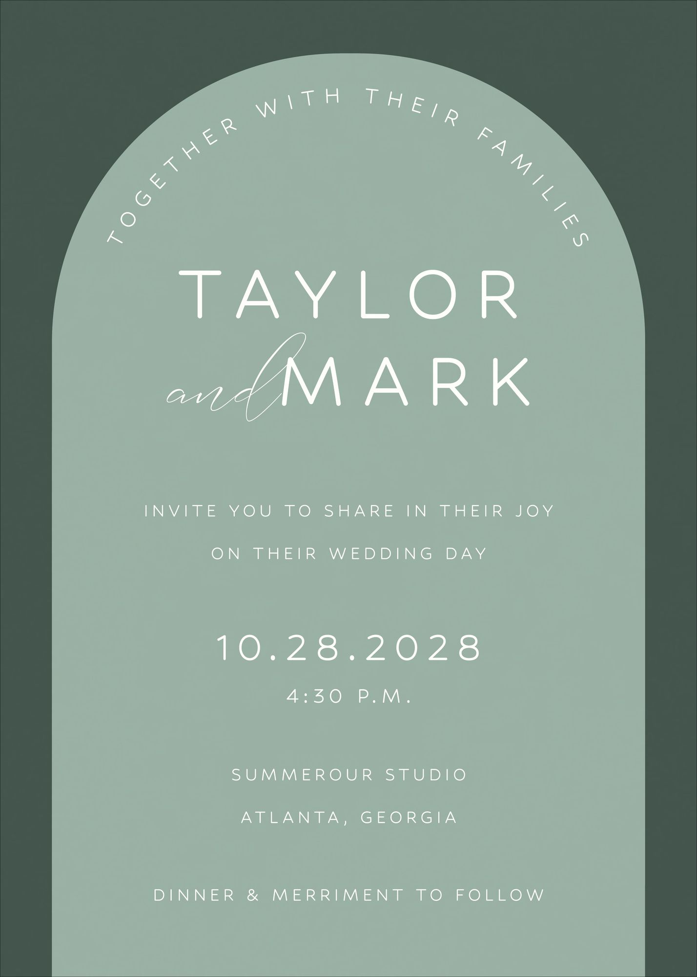 Colorful Arch Wedding Invitation