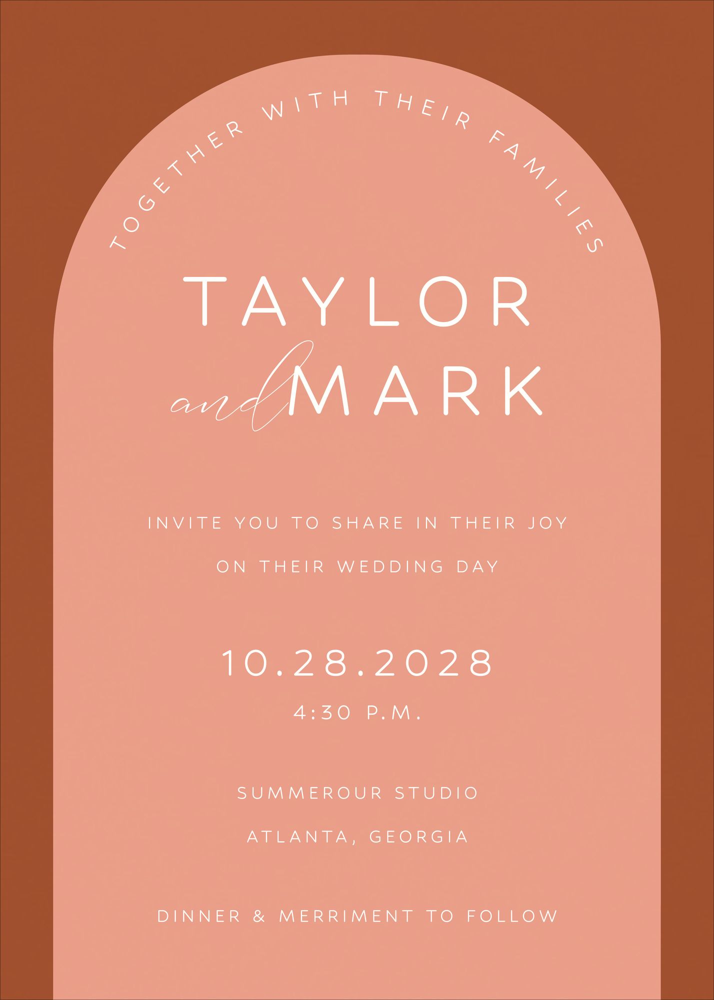 Colorful Arch Wedding Invitation