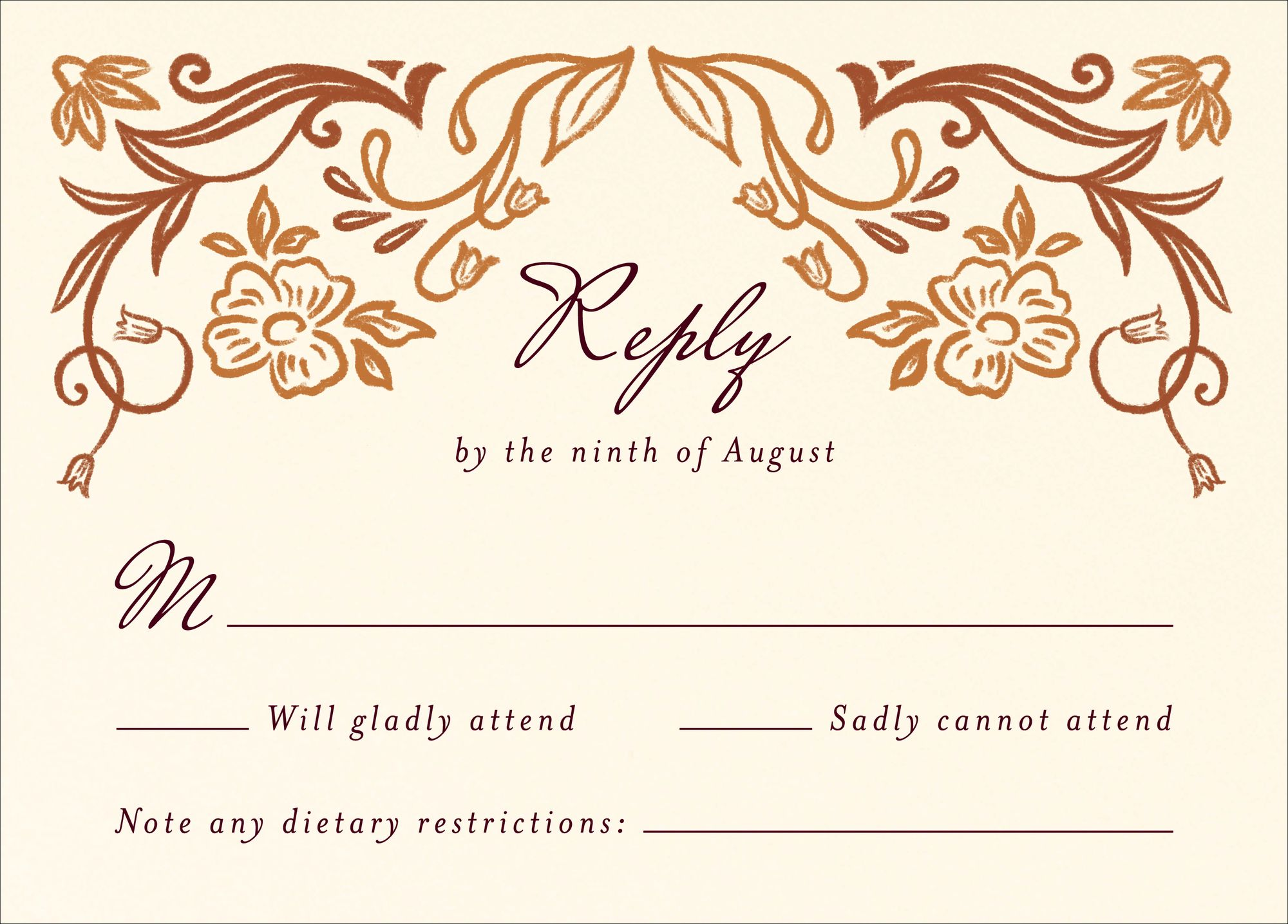 Ornamental Autumn Response Card