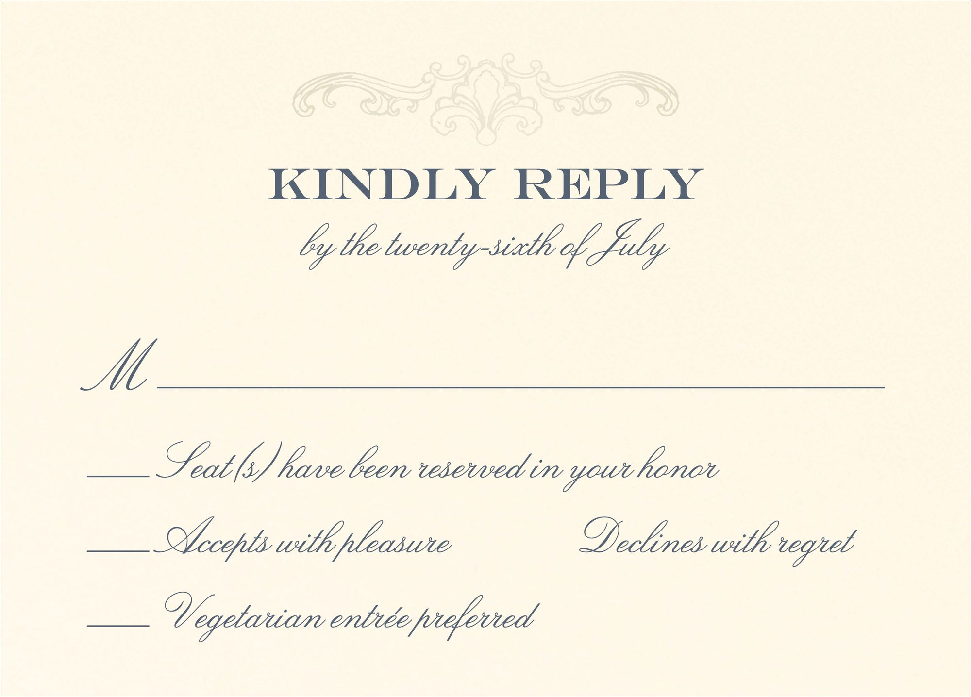 Gilded Filigree Foil Response Card