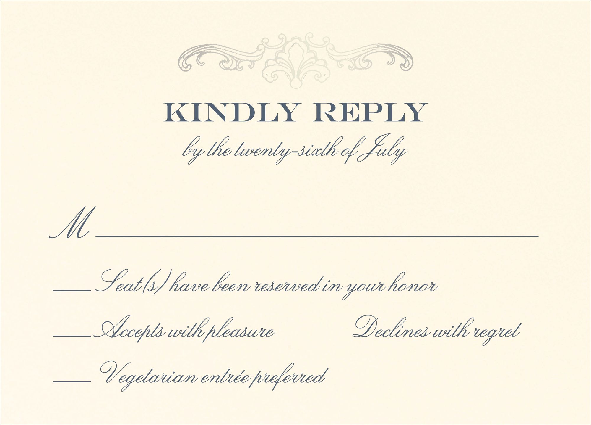 Gilded Filigree Foil Response Card