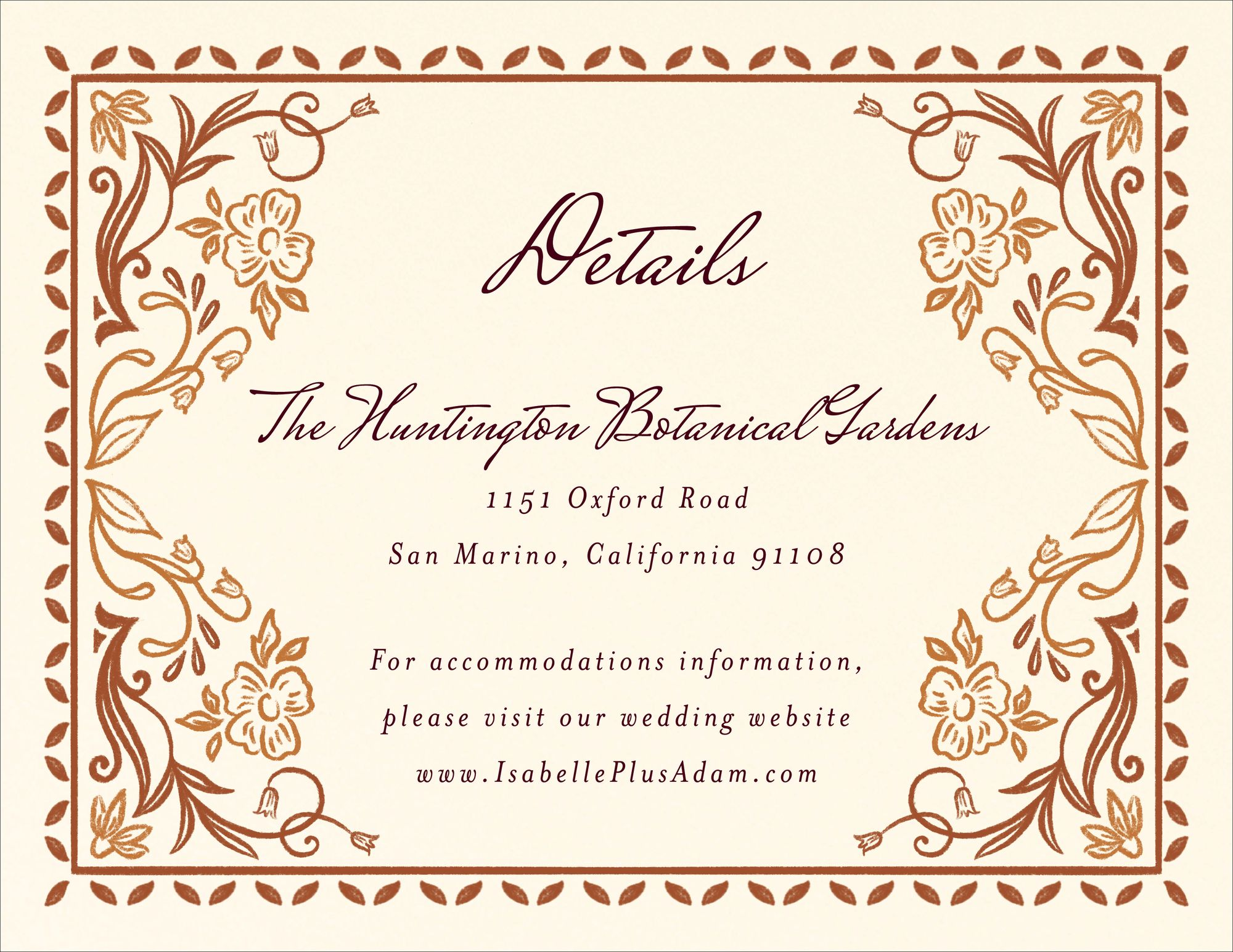 Ornamental Autumn Information Card