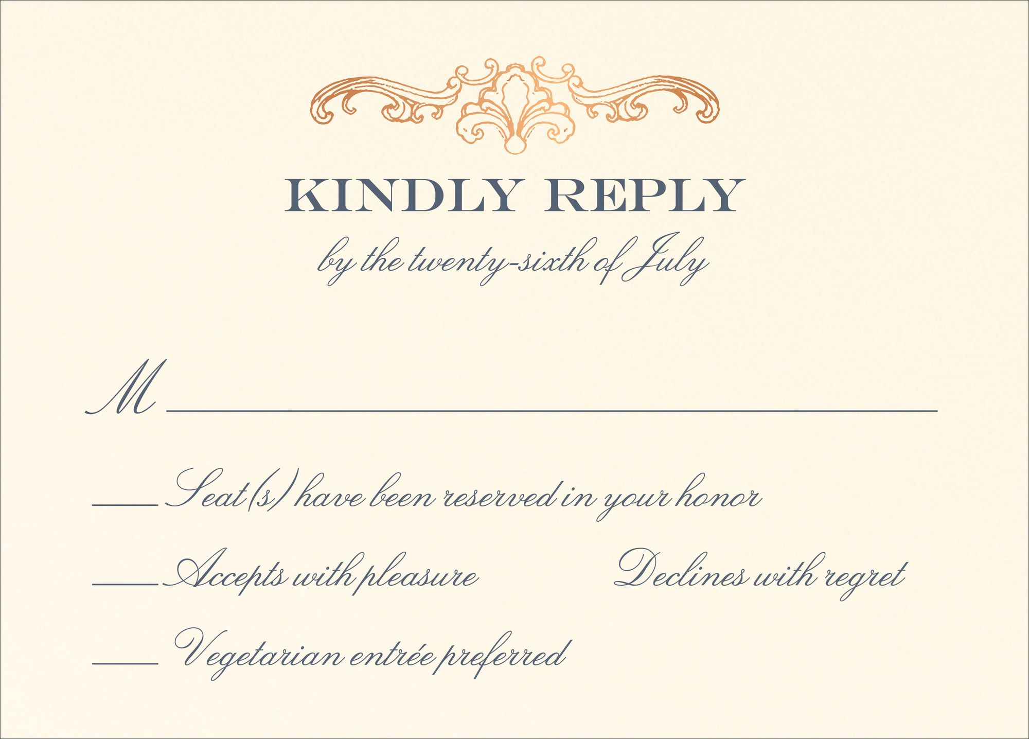 Gilded Filigree Foil Response Card