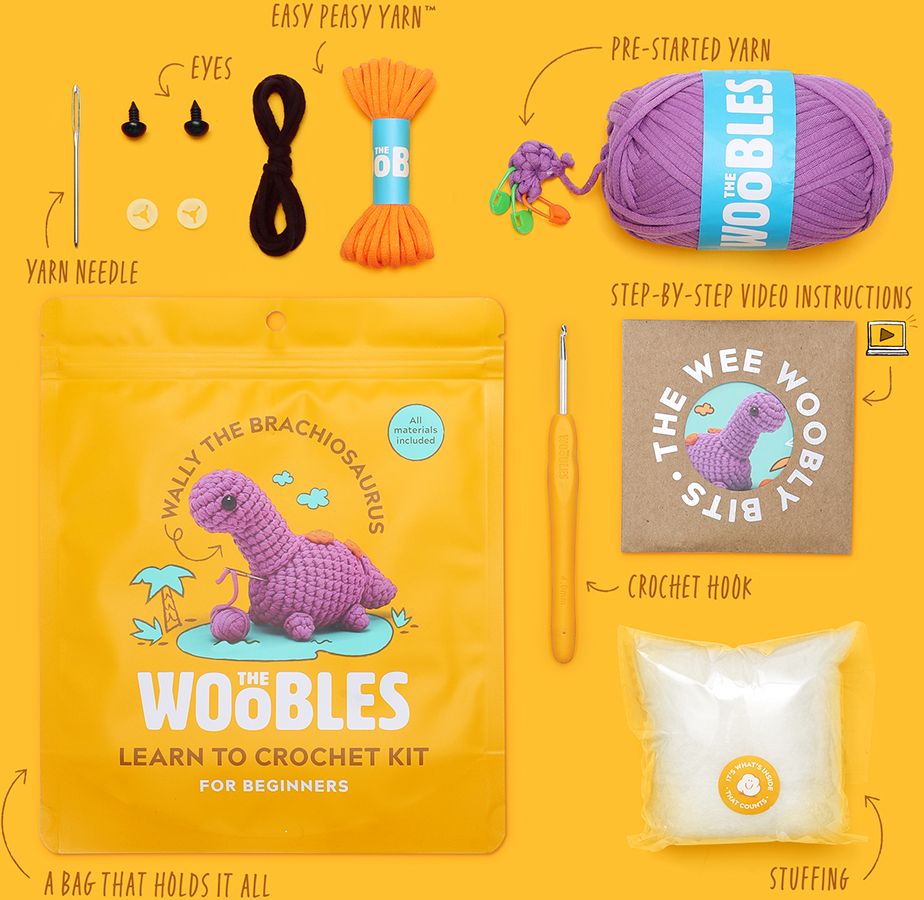 Wally the Brachiosaurus Learn to Crochet kit