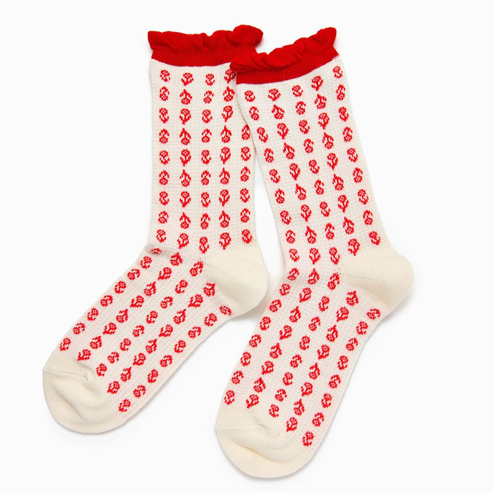 Floral Ruffle Socks