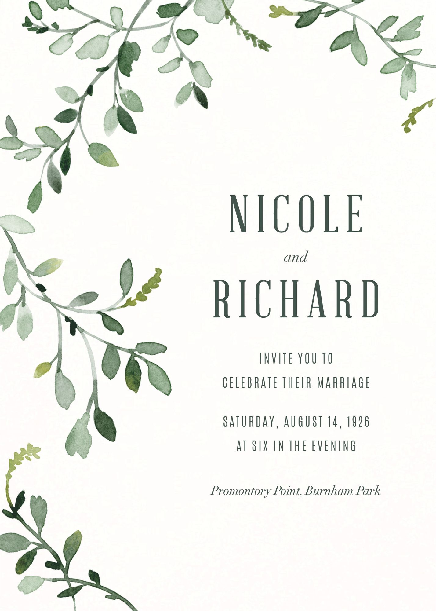 Leaflet Wedding Invitation