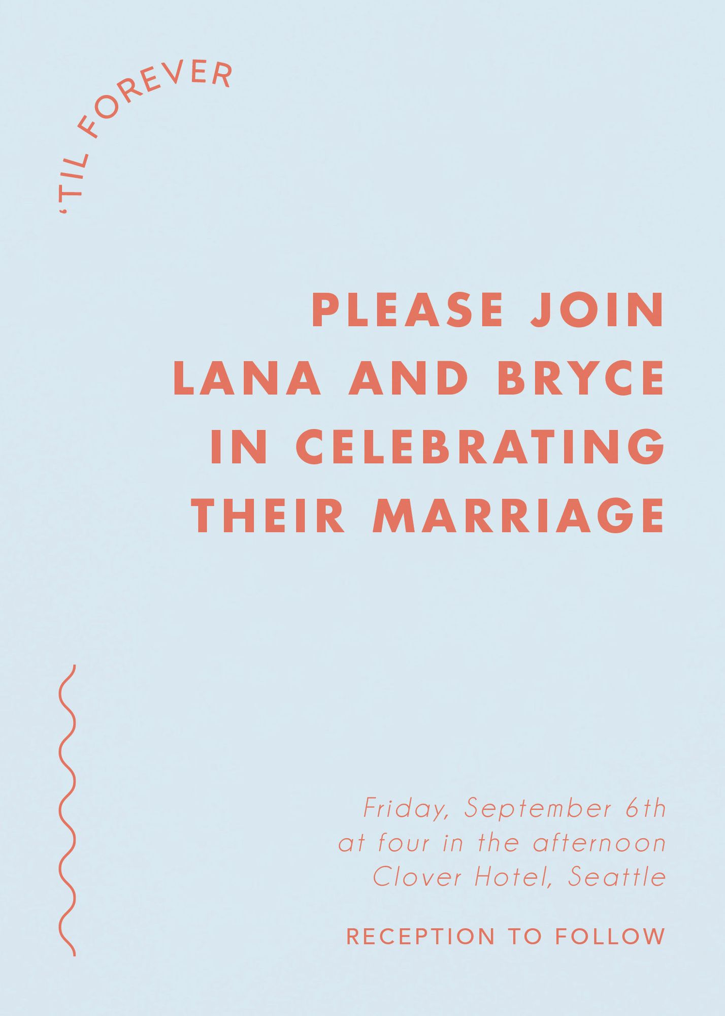 Swish on Blue Wedding Invitation
