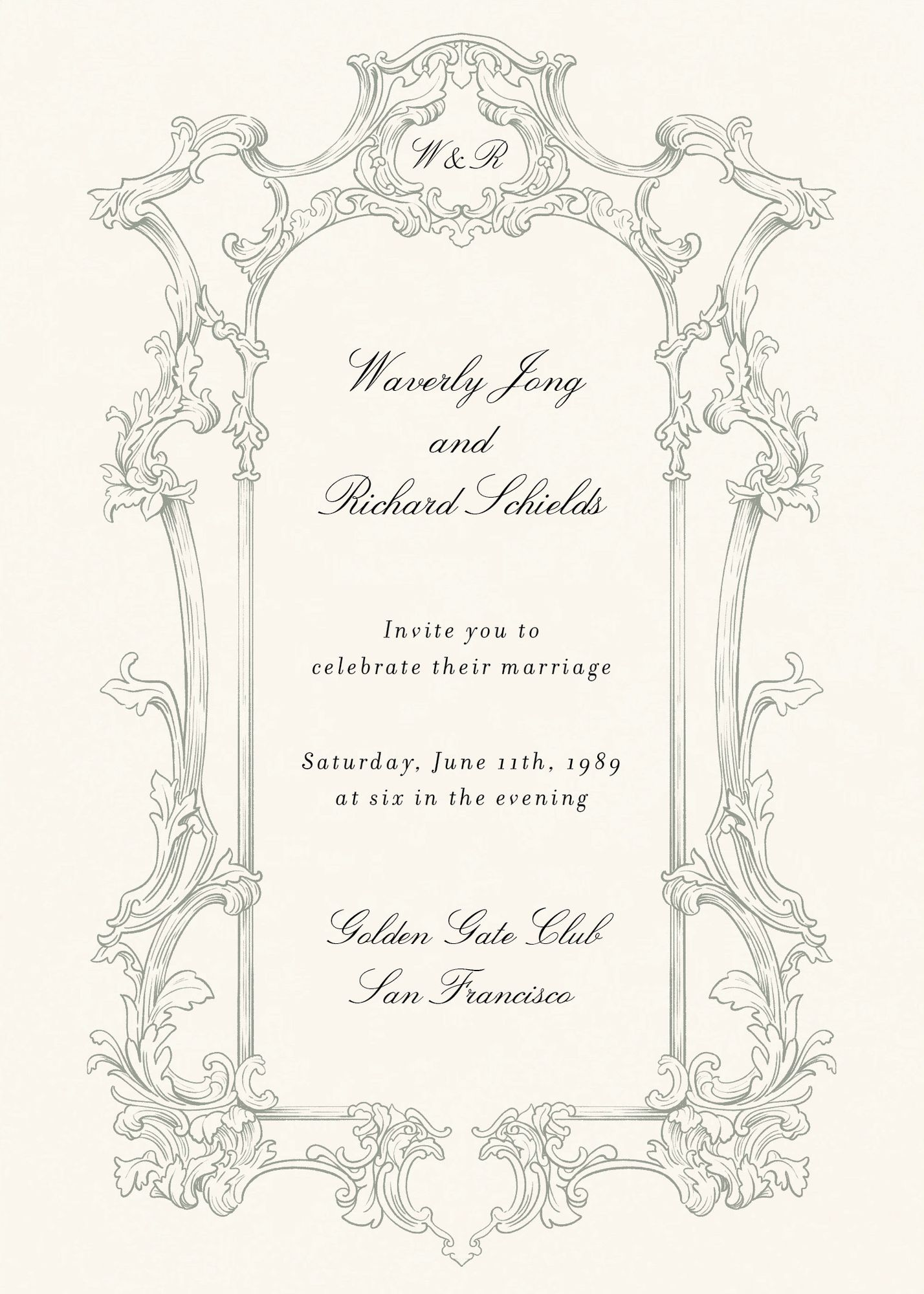 Baroque Frame Wedding Invitation