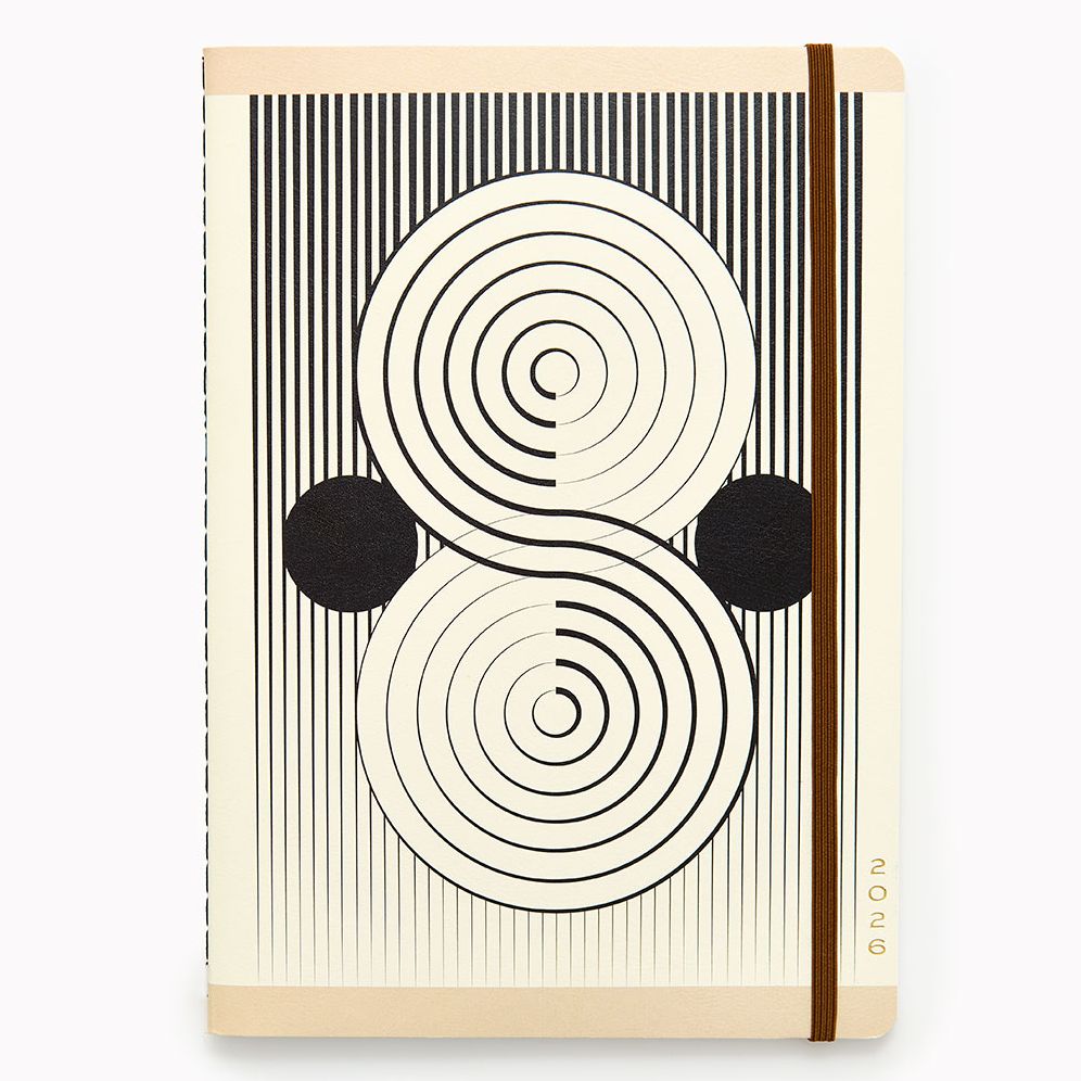 2025-2026 Paper Source B+W Minimalist Monthly Desk Planner