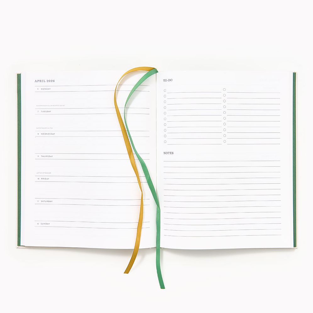 2025-2026 Paper Source Romantic Greenery Weekly Desk Planner