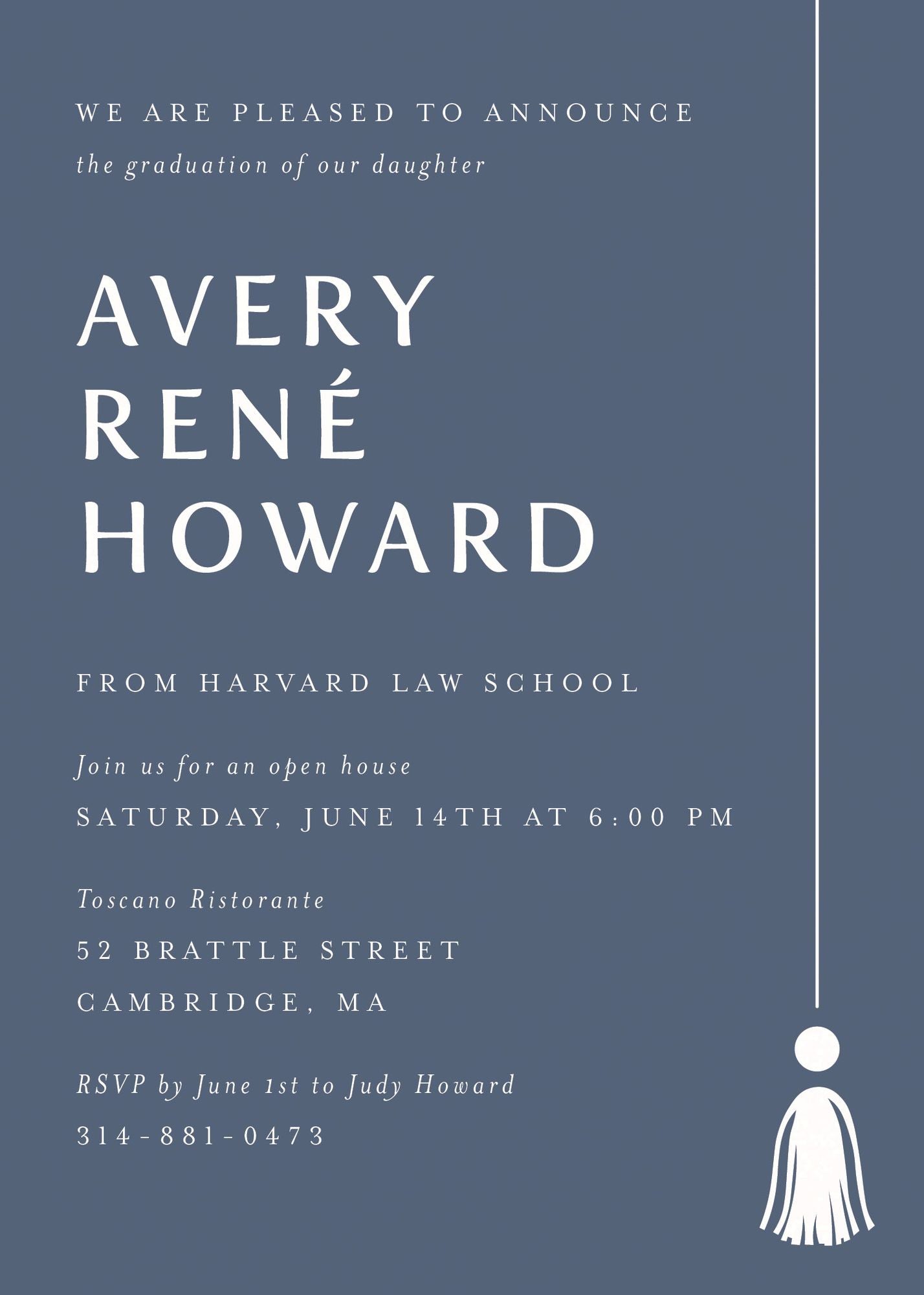Tall Tassel Graduation Invitation