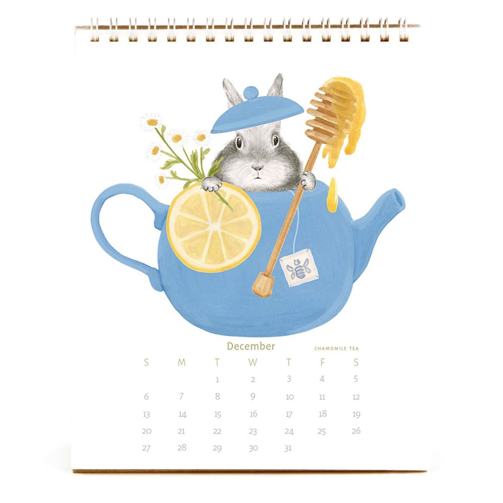 2026 Dear Hancock Bunny Calendar-Hare at the Caf
