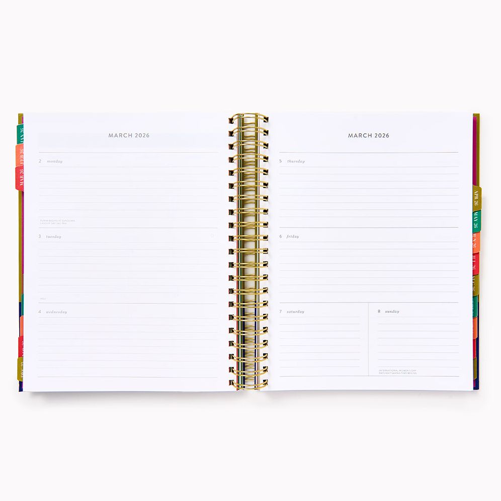 2025-2026 Paper Source Bold Floral Weekly Desk Planner