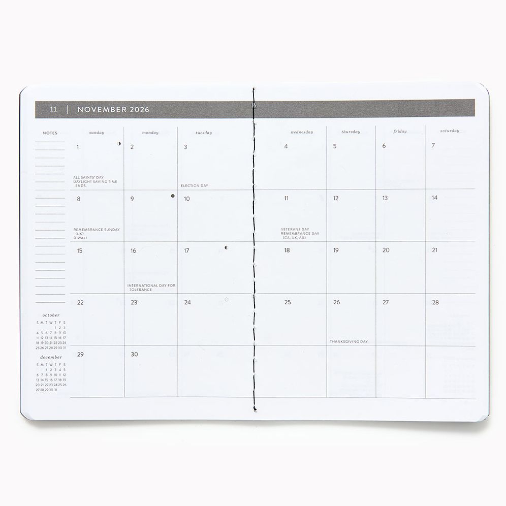 2025-2026 Paper Source B+W Minimalist Monthly Pocket Planner