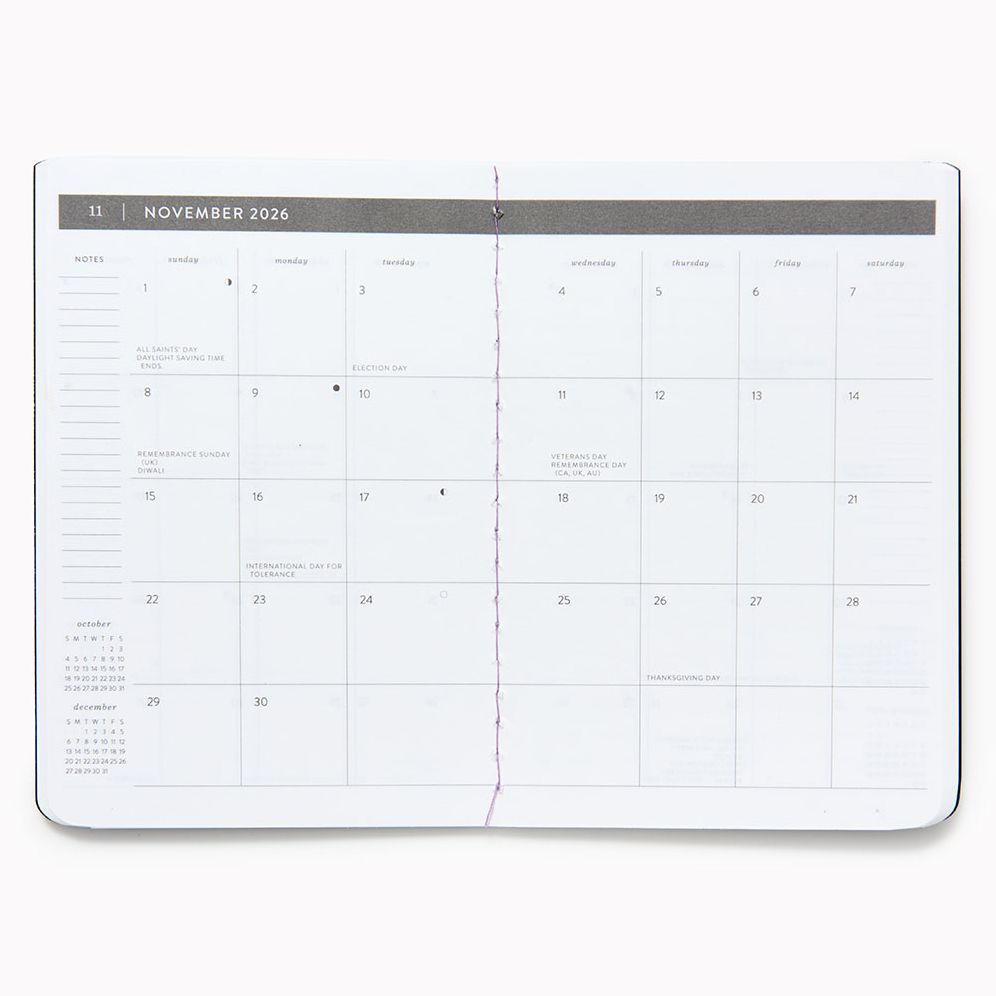 2025-2026 Paper Source Dark Academia Monthly Pocket Planner