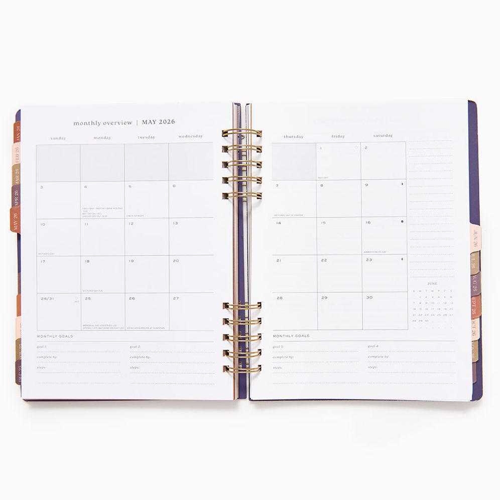2025-2026 Paper Source Speckle Stripe Weekly Desk Planner