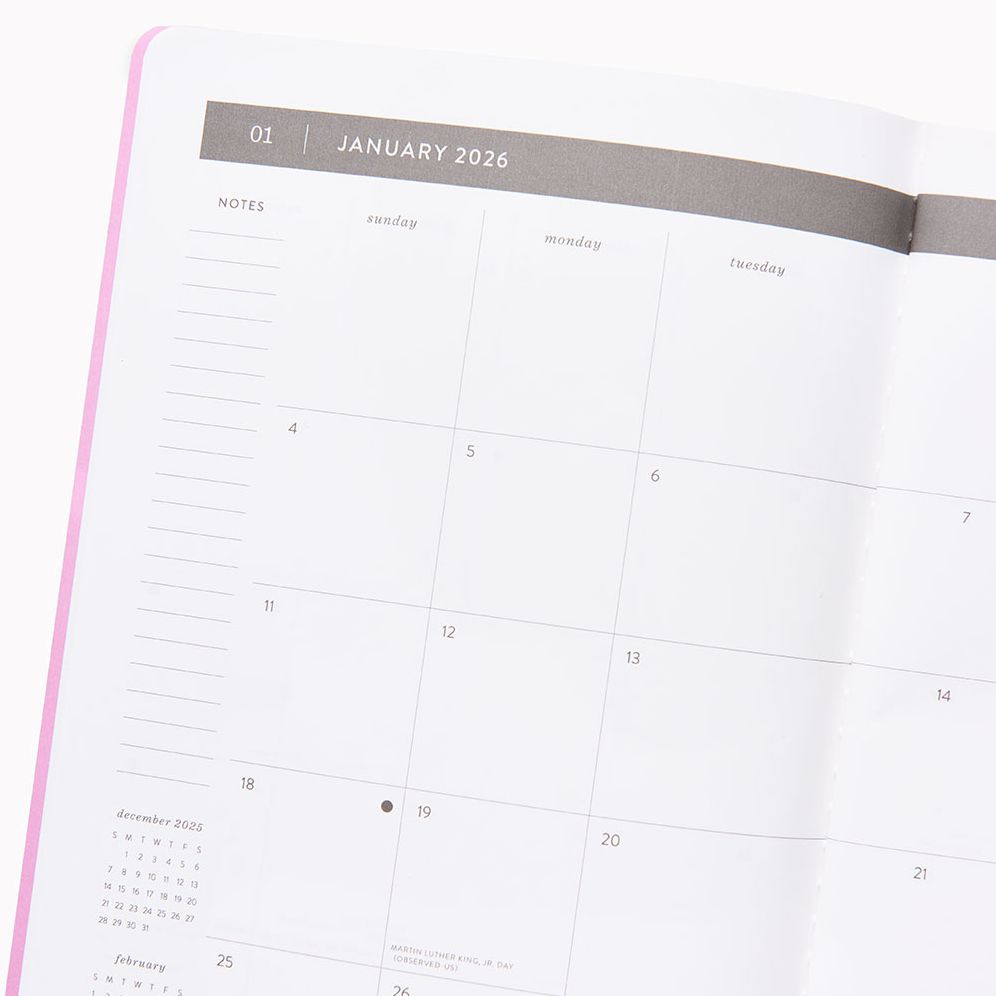 2025-2026 Paper Source Creative Borders Monthly Desk Planner