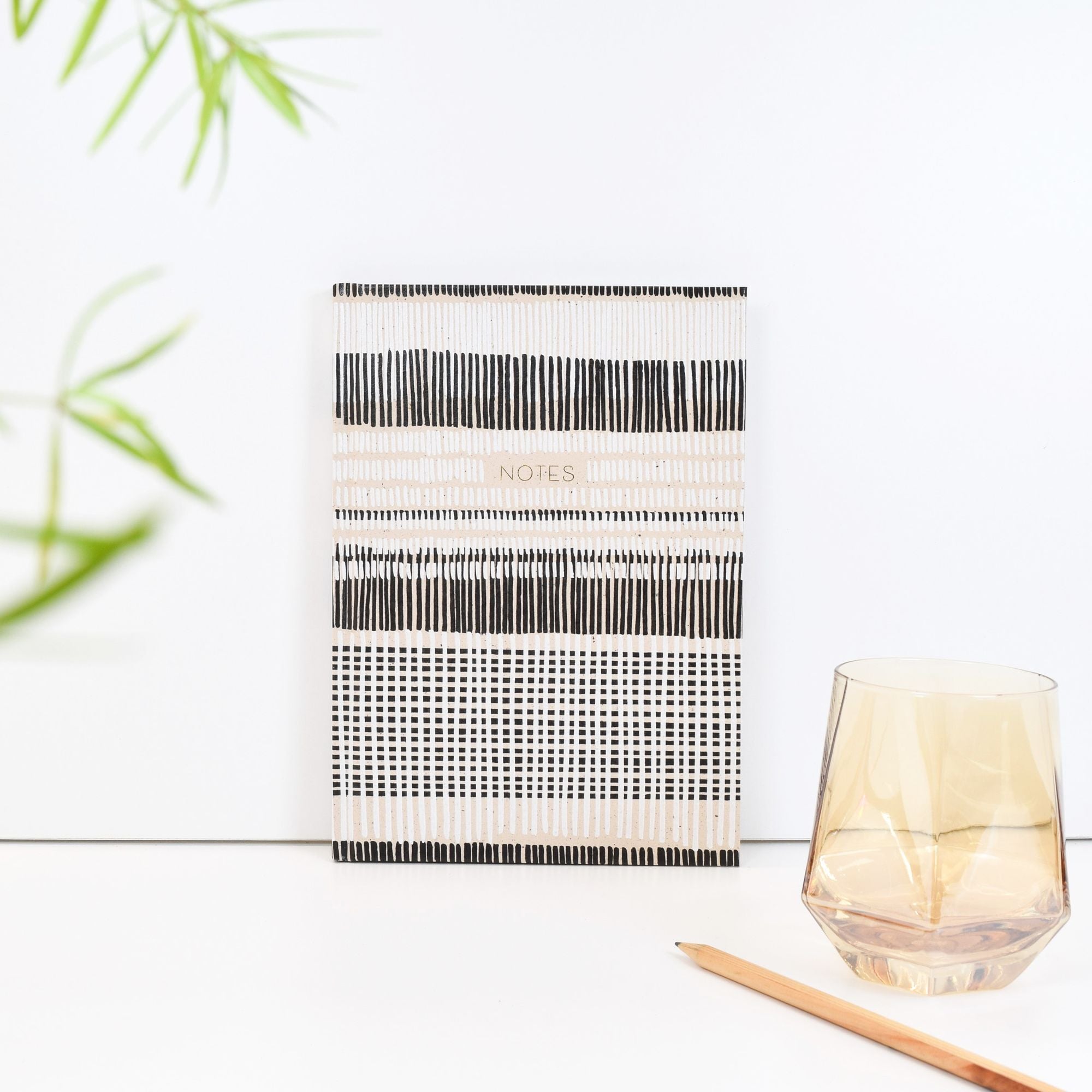 Paper Wasp Recycled B&W Cross-stitch Lines Journal