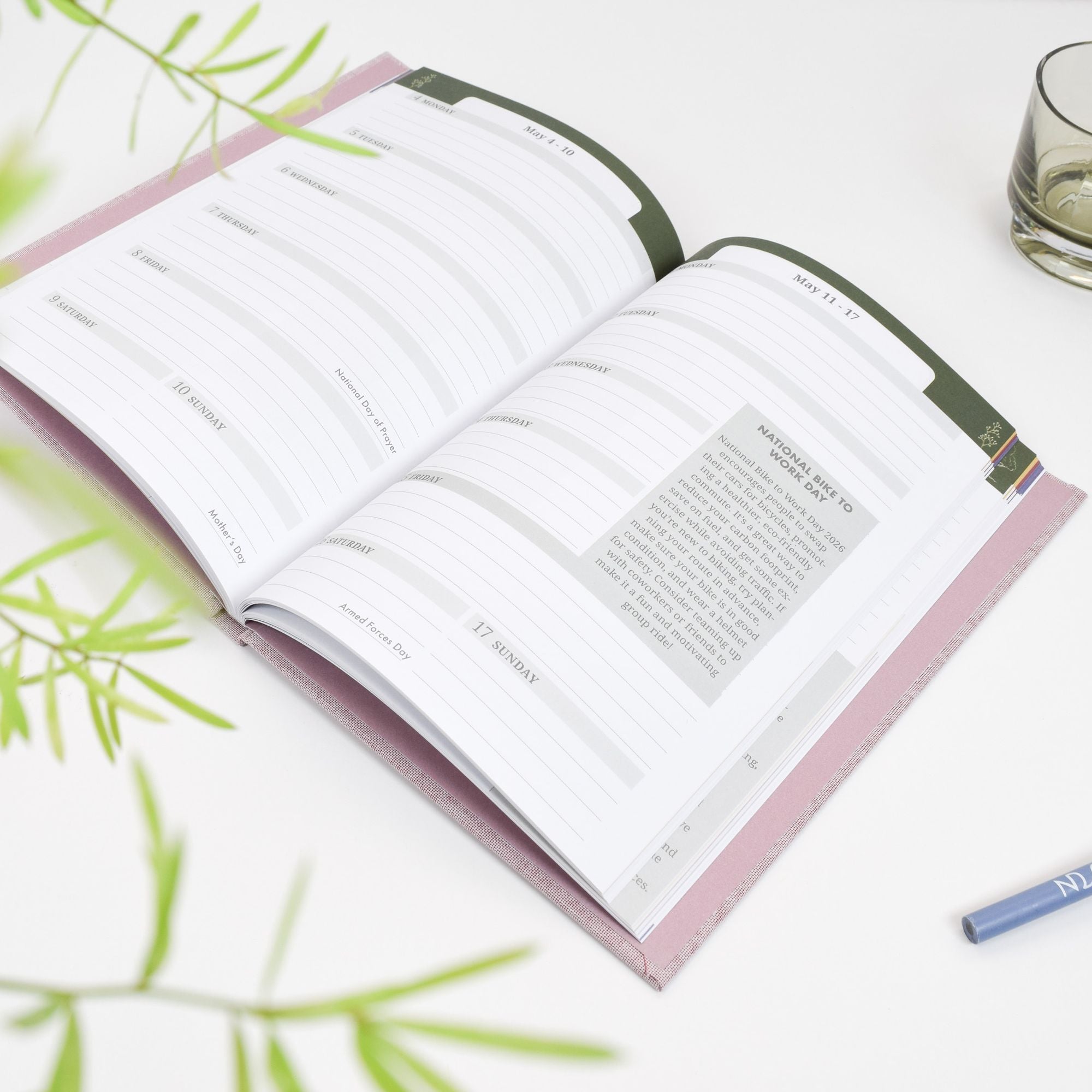 2025-2026 Ocean Coral Pink 17 Month Planner