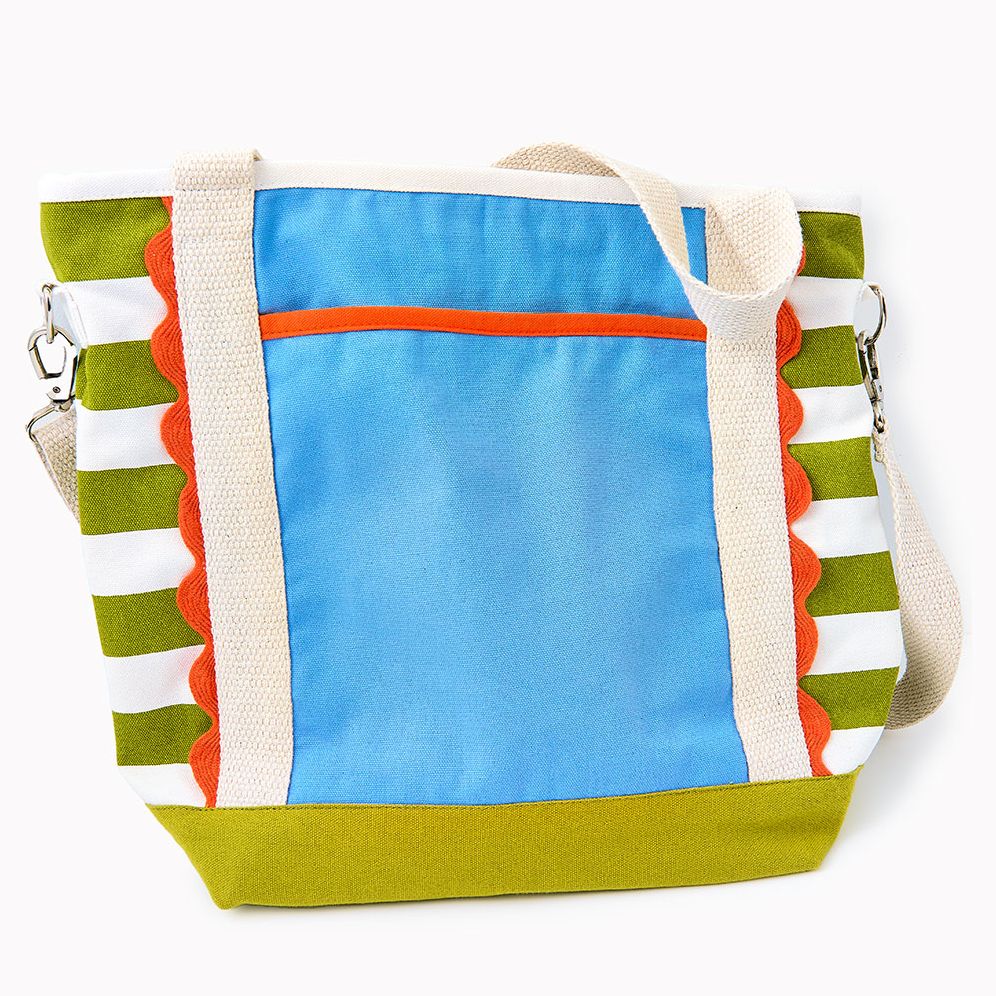 Striped Canvas Tote Bag