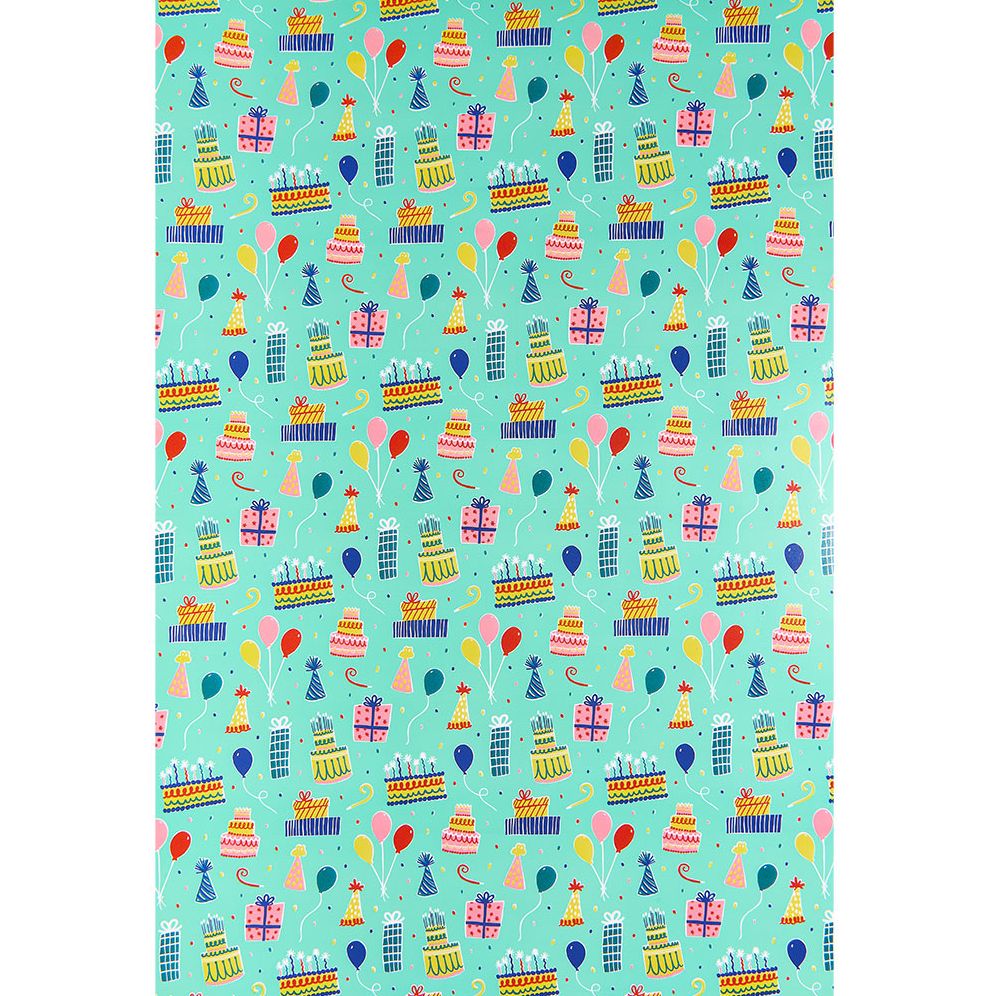 Birthday Icons Continuous Roll Wrap