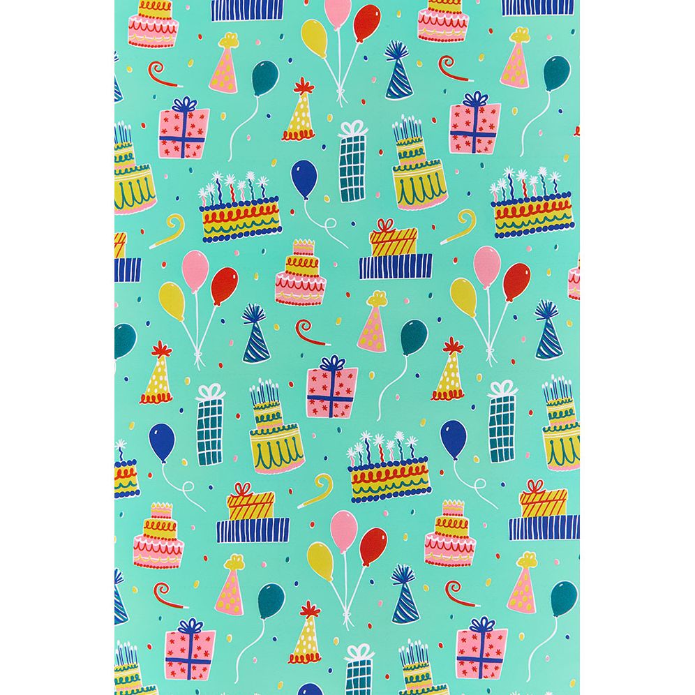 Birthday Icons Continuous Roll Wrap
