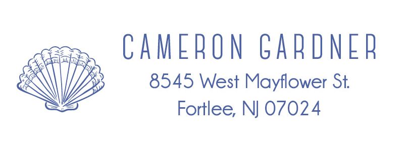 Single Seashell Return Address Label
