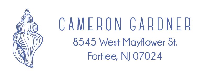 Single Seashell Return Address Label