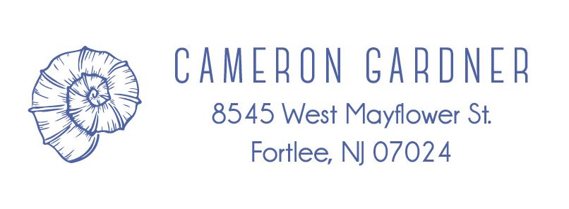 Single Seashell Return Address Label