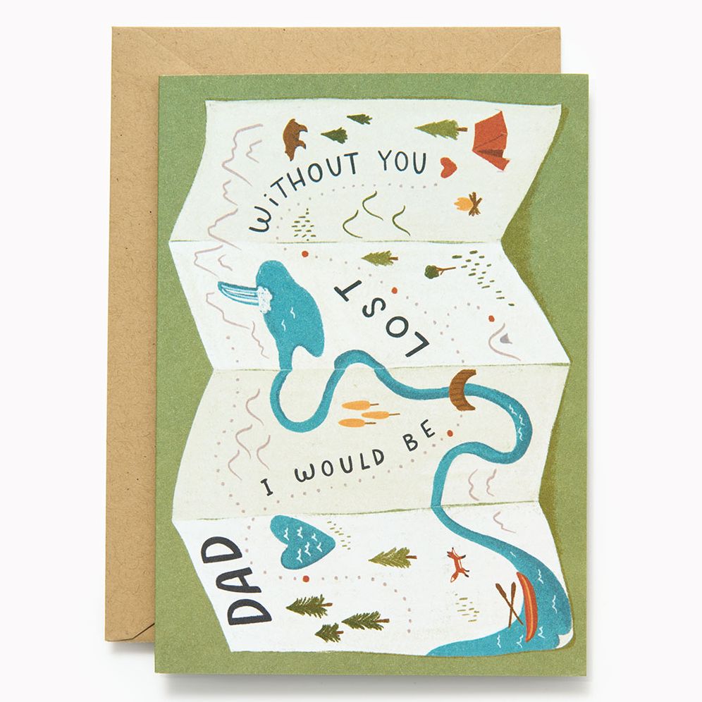 Lost Without You Map Father's Day Card