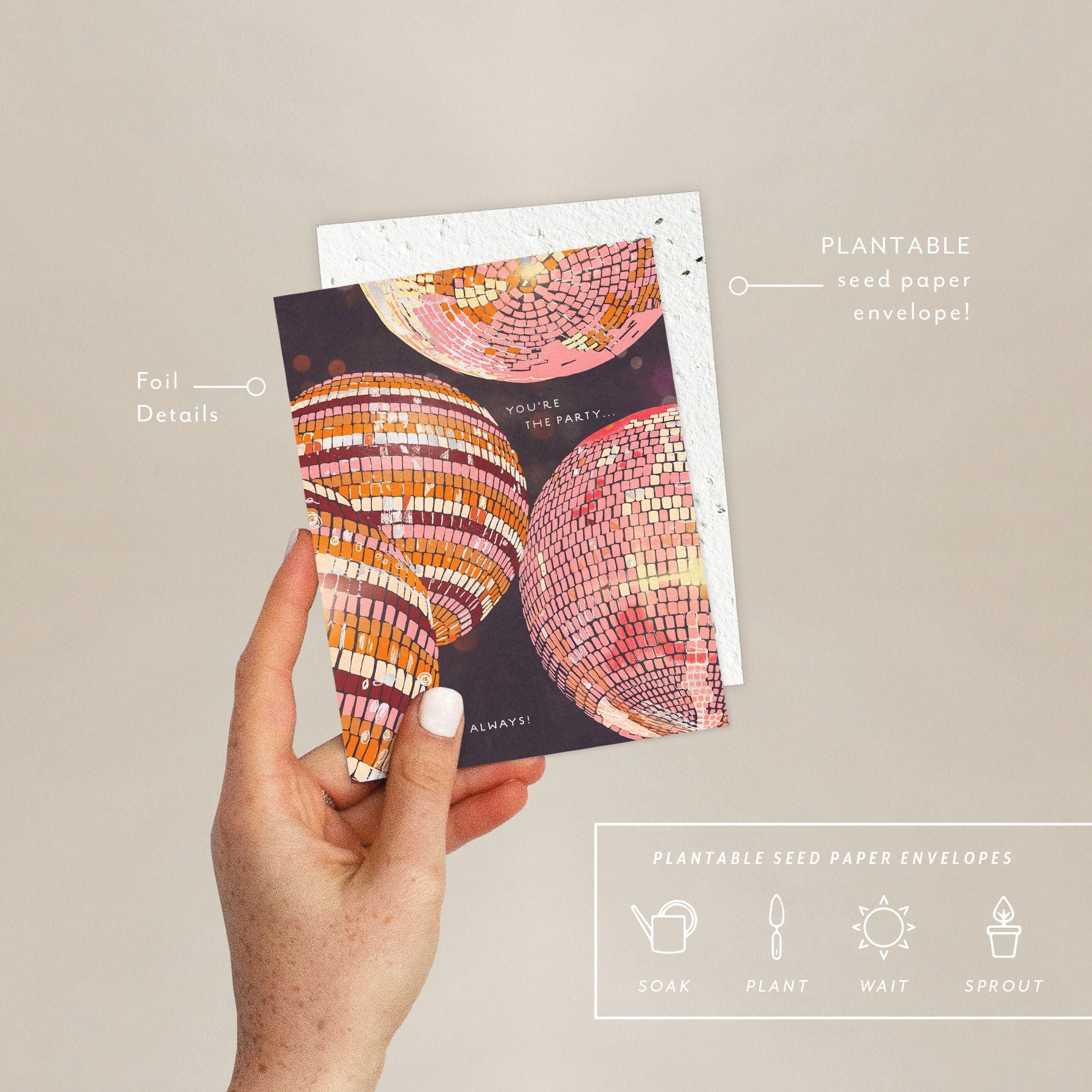 Disco Party Birthday Card