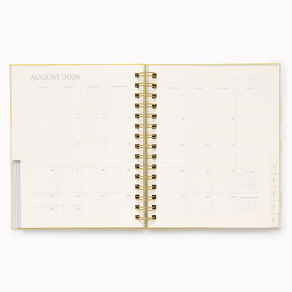 2026 Paper Source Yellow Chicago Ave Medium Weekly Spiral 12M Planner - Exclusive