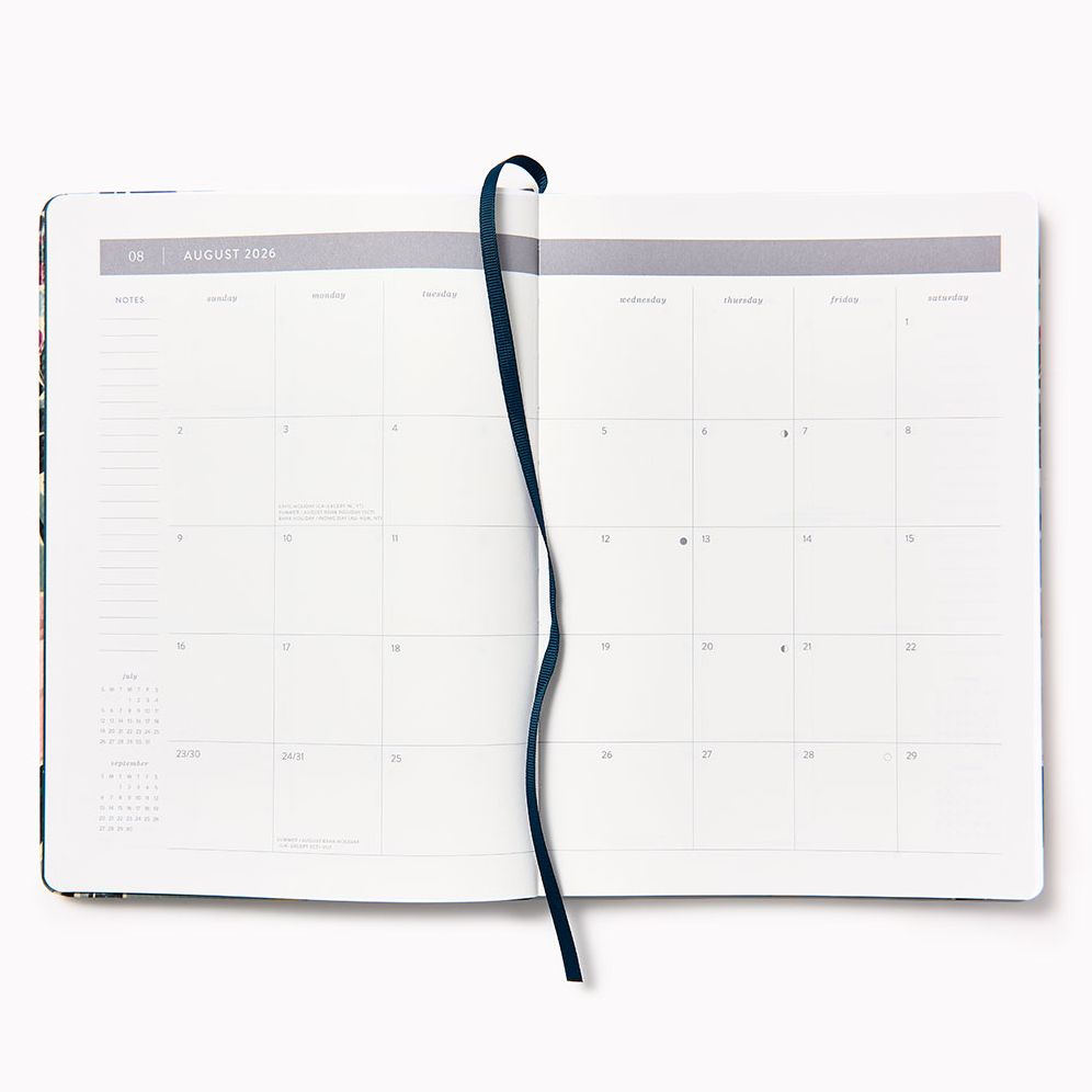 2026 Paper Source 12M Floral Monthly Desk Planner