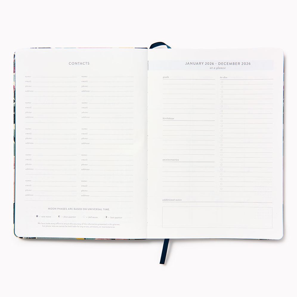 2026 Paper Source 12M Floral Monthly Desk Planner