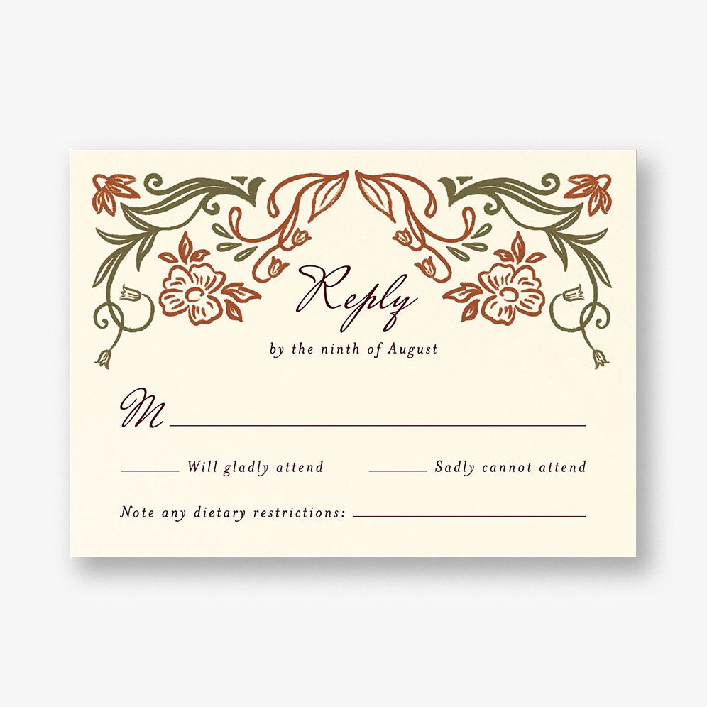 Ornamental Autumn Response Card