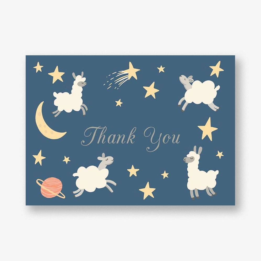 Space Lambs Baby Thank You Notes
