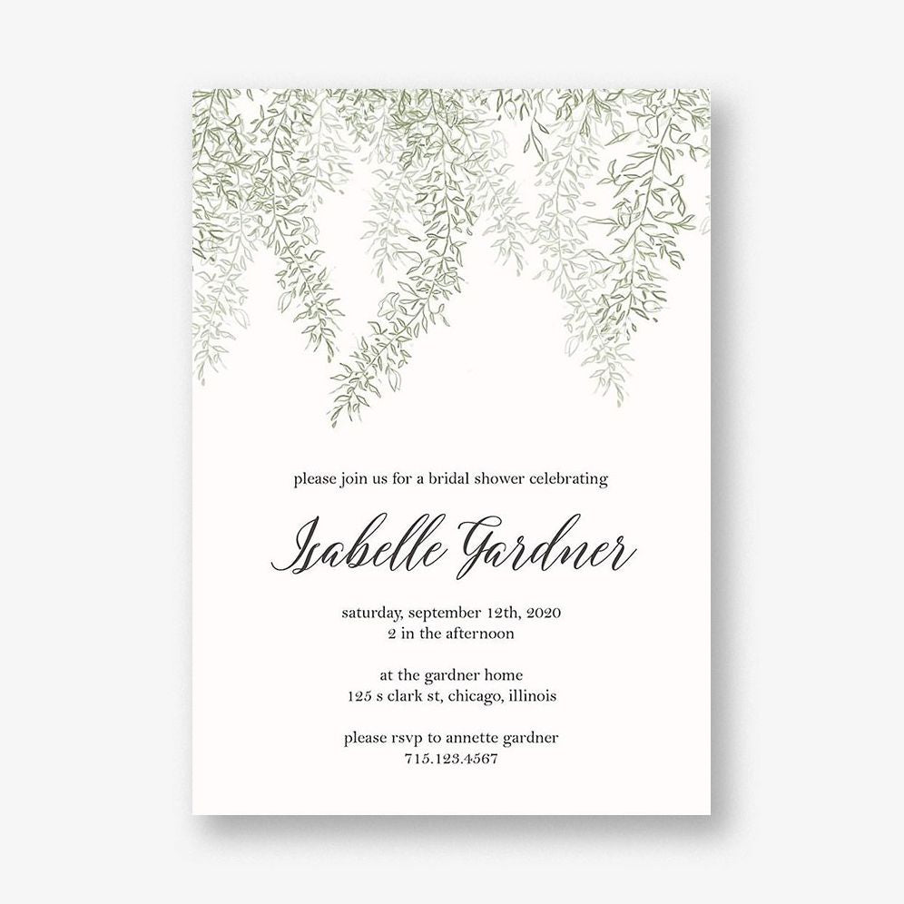 Hanging Vines Bridal Shower Invitation | Paper Source, image size:996x996