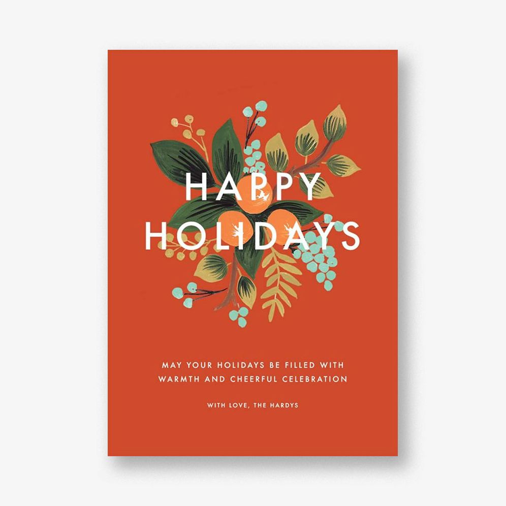 Orange Cluster Holiday Card, image size:996x996